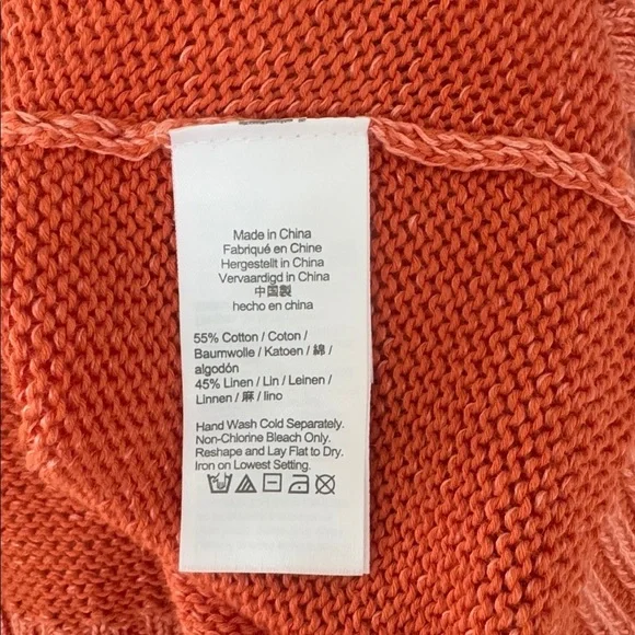 J. CREW Vibrant Orange Cotton Linen Knit Sweater – Women’s XS - Picture 5 of 5
